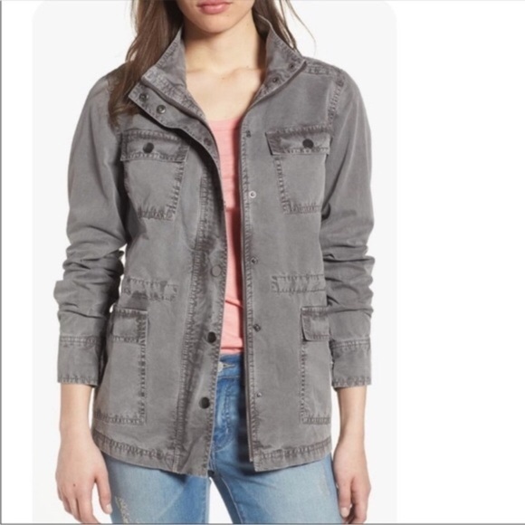 Caslon Washed Gray Utility Jacket Cotton size S - Picture 2 of 5